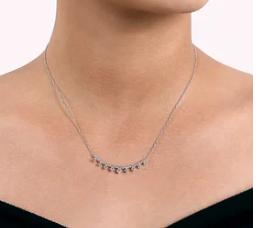 Gabriel &amp; Co. Lusso 14K White Gold Diamond Bar Necklace