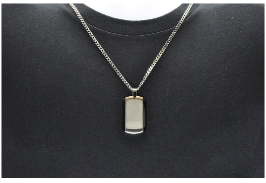 Men&#39;s Black Plated Stainless Steel Dog Tag Pendant