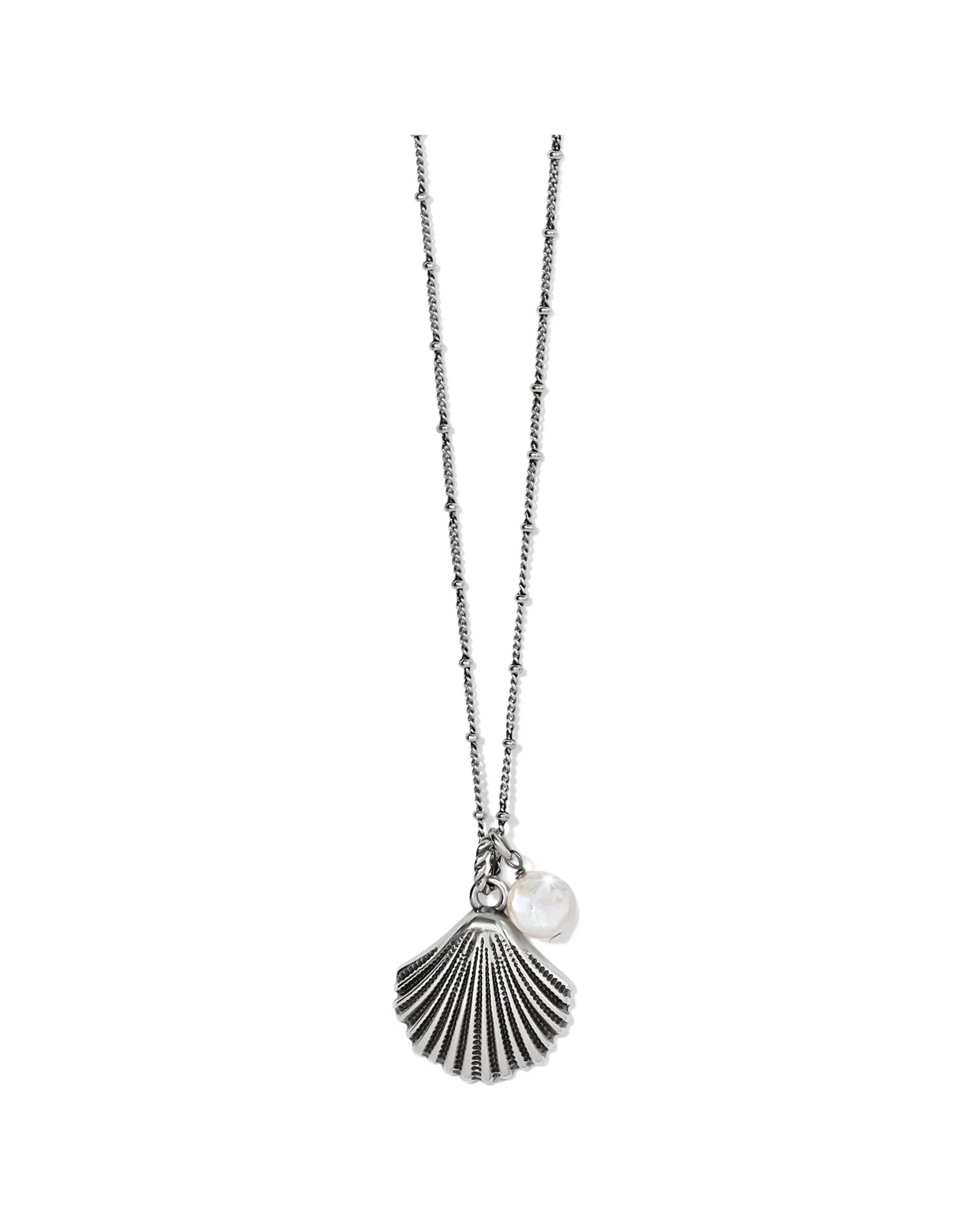 Silver Shells Pearl Necklace by Brighton