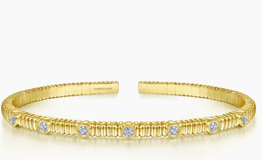 14K Yellow Gold Diamond Bangle