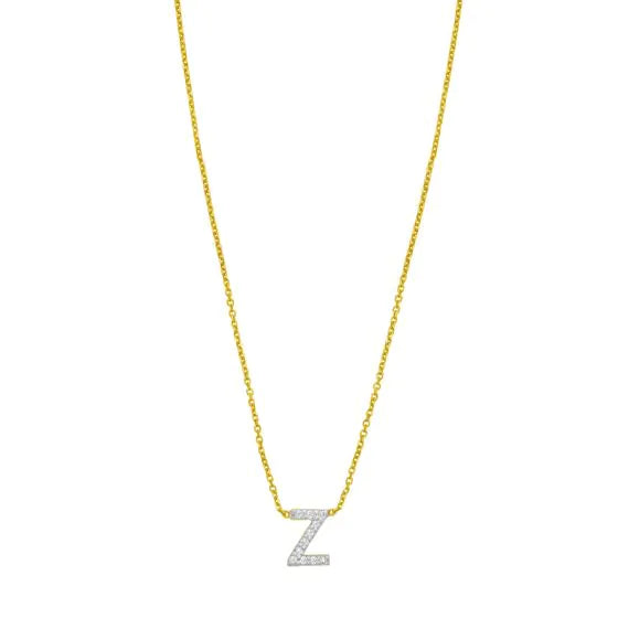 14K Mini Diamond Z Initial
