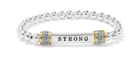 Meridian Two Tone Stretch Bracelet WITH MESSAGES STRONG,HAPPINESS, COURAGEOUS, GRATEFUL,FAITHFUL,