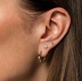 14K Yellow Gold Diamond Stud Earrings by Gabriel