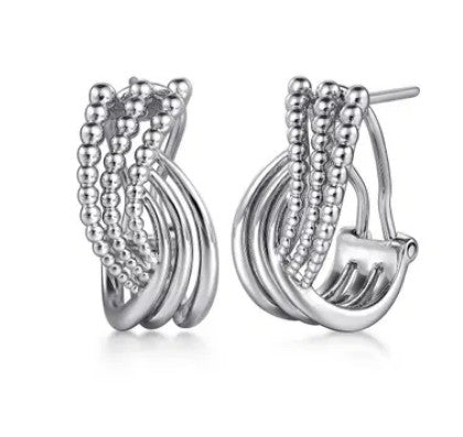 925 Sterling Silver Twisted Bujukan Earrings EG14685SVJJJ