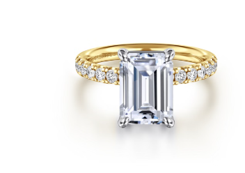 The Winslow -14K Yellow Gold Emerald Cut Diamond Engagement  Ring by Gabriel &amp; Co.