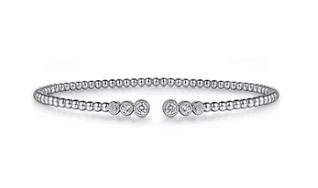 14K White Gold Bujukan Diamonds Split Bangle