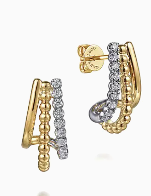 14k earrrings & diamond