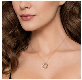 14K White & Yellow Gold Diamond Pendant Necklace-Bujukan