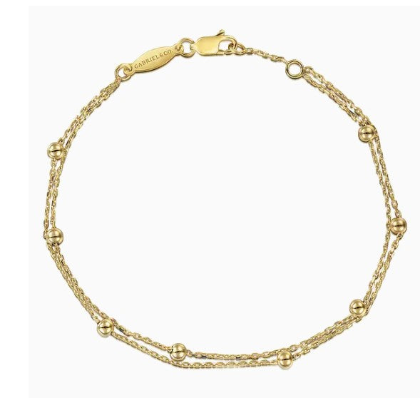14K Yellow Gold Plain Bracelet