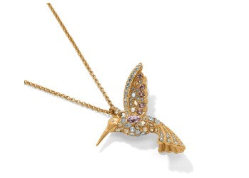 Trust Your Journey Golden Hummingbird Necklace by Brighton