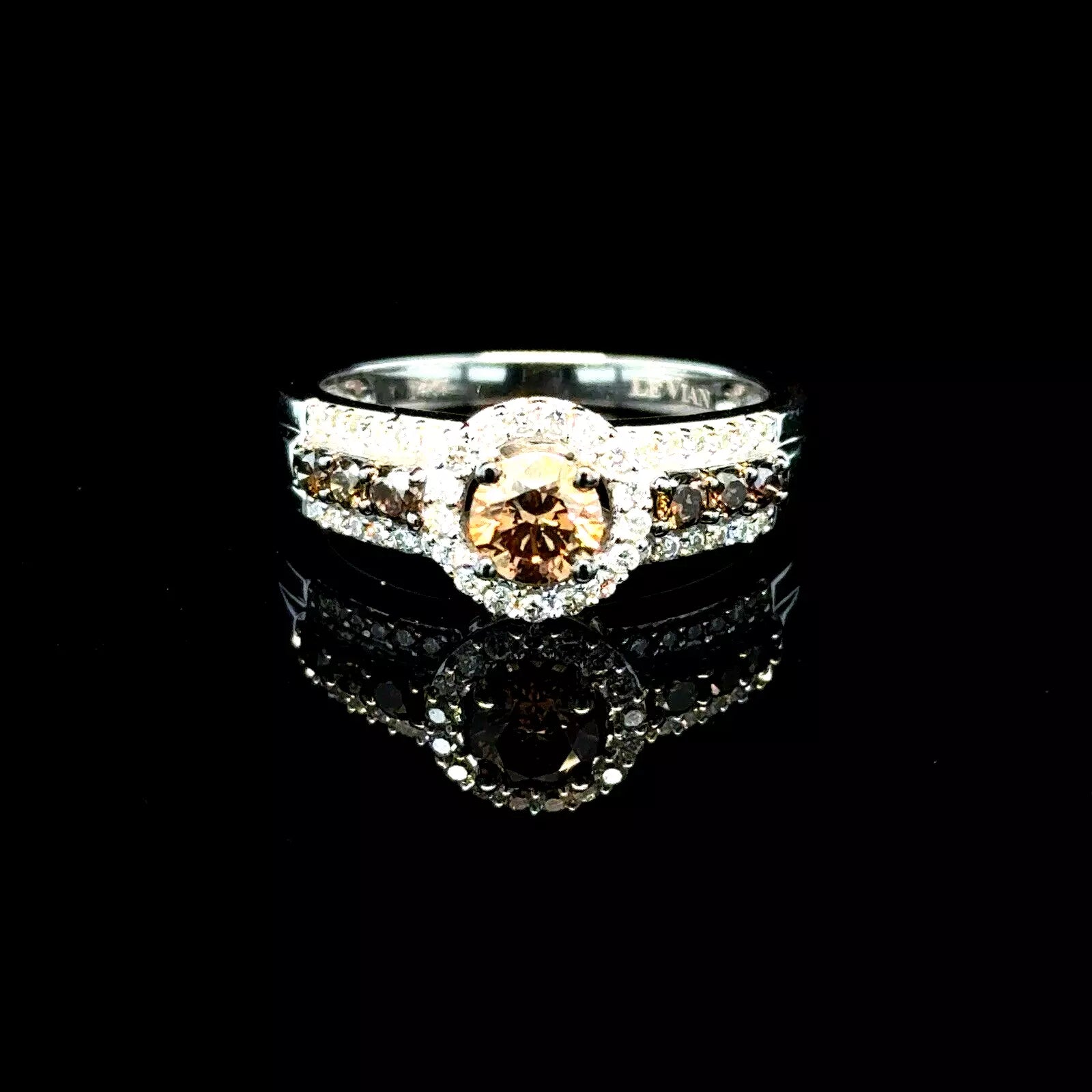 Vintage Estate 14k White Gold Le Vian Chocolate Diamond 1.00 ctw Ring Size 7