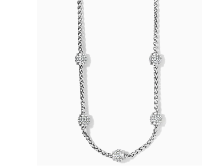 MERIDIAN PETITE SHORT SILVER TONE NECKLACE