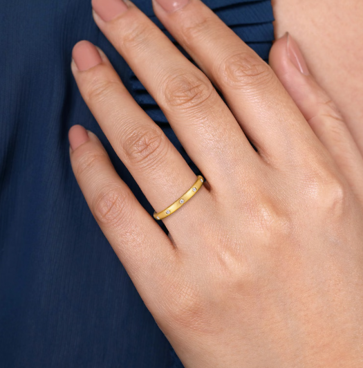 14K Yellow Gold Diamond Stackable Ring – 0.04 CTW by Gabriel &amp; Co. (In Stock)