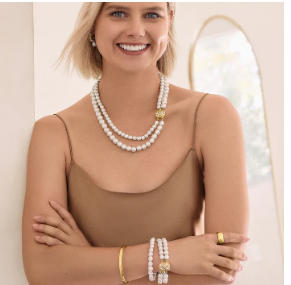 Trust Your Journey Double Pearl Necklace