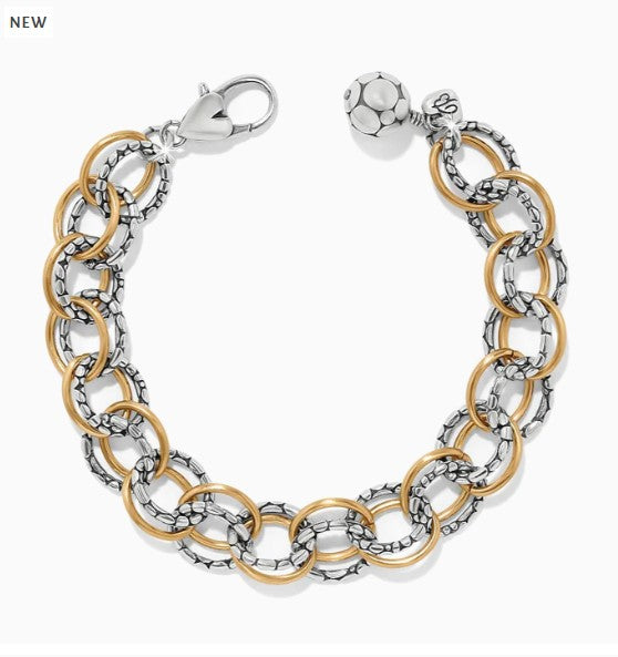 Pebble Link Two Tone Bracelet