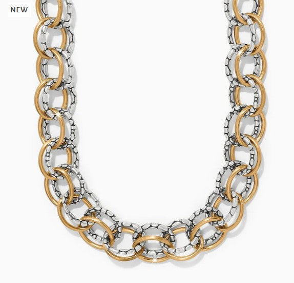 Pebble Link Two Tone Necklace