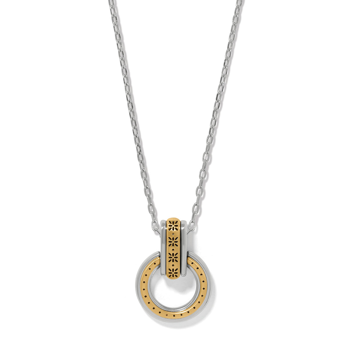 Mosaic Two Tone Link Ring Necklace by Brighton