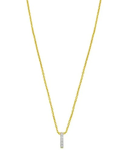 14K Mini Diamond I Initial