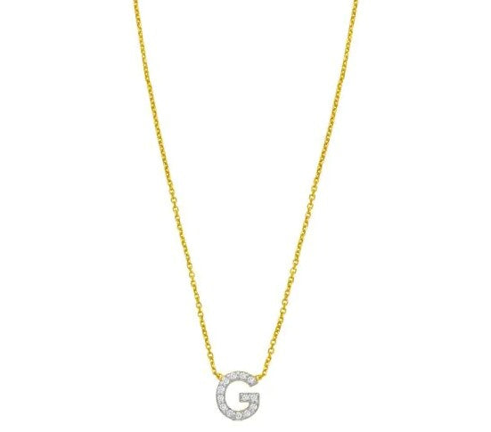 14K Mini Diamond G Initial
