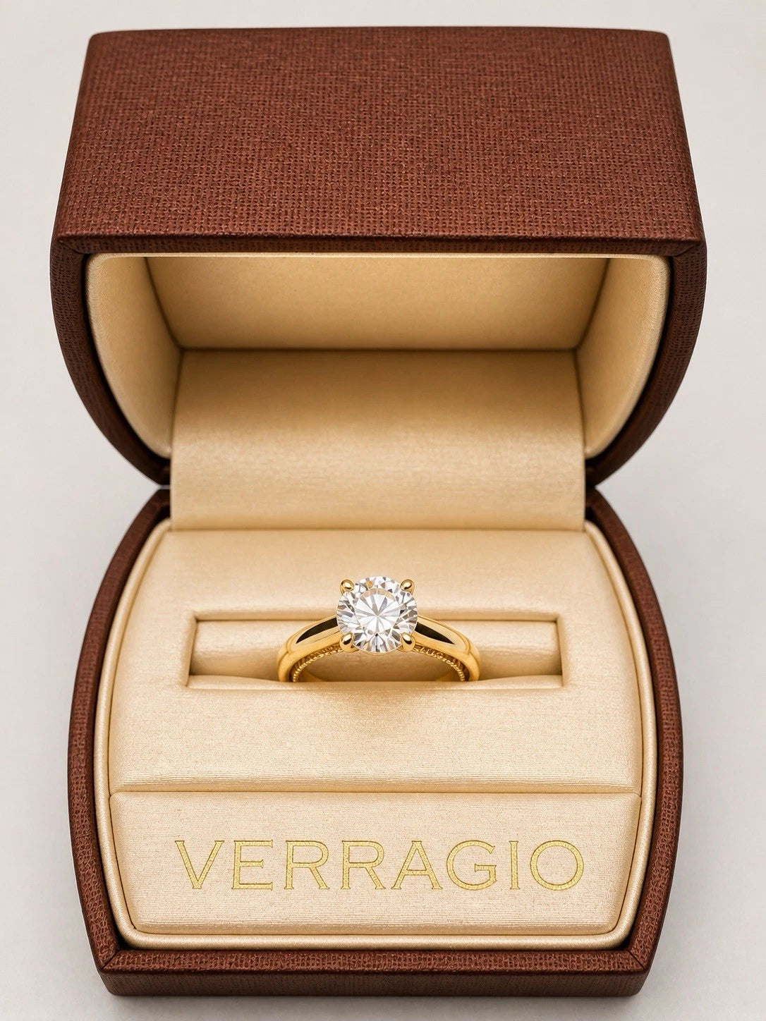 Verragio 14k Yellow Gold 1.85ct Round Brilliant Diamond Engagement Ring F-VS1