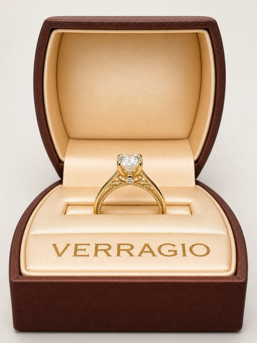 Verragio 14k Yellow Gold 1.85ct Round Brilliant Diamond Engagement Ring F-VS1