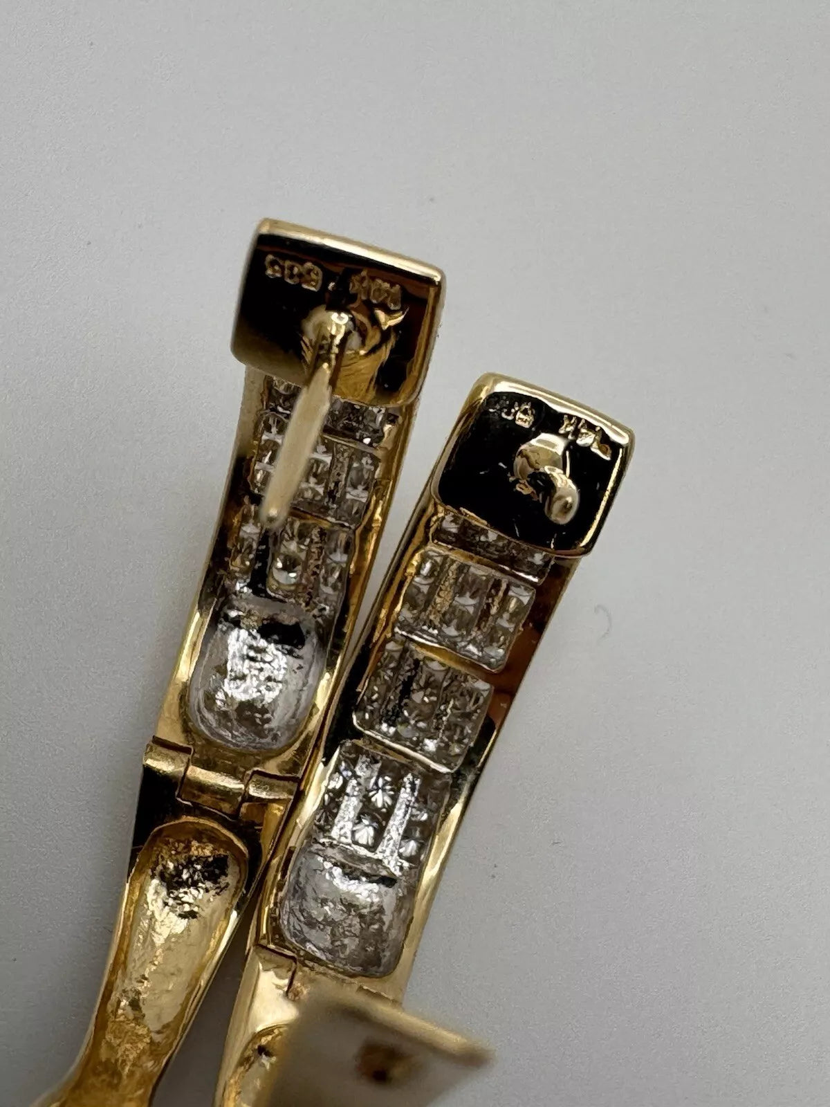 14k Yellow Gold Huggie Diamond Earrings 1 Carat