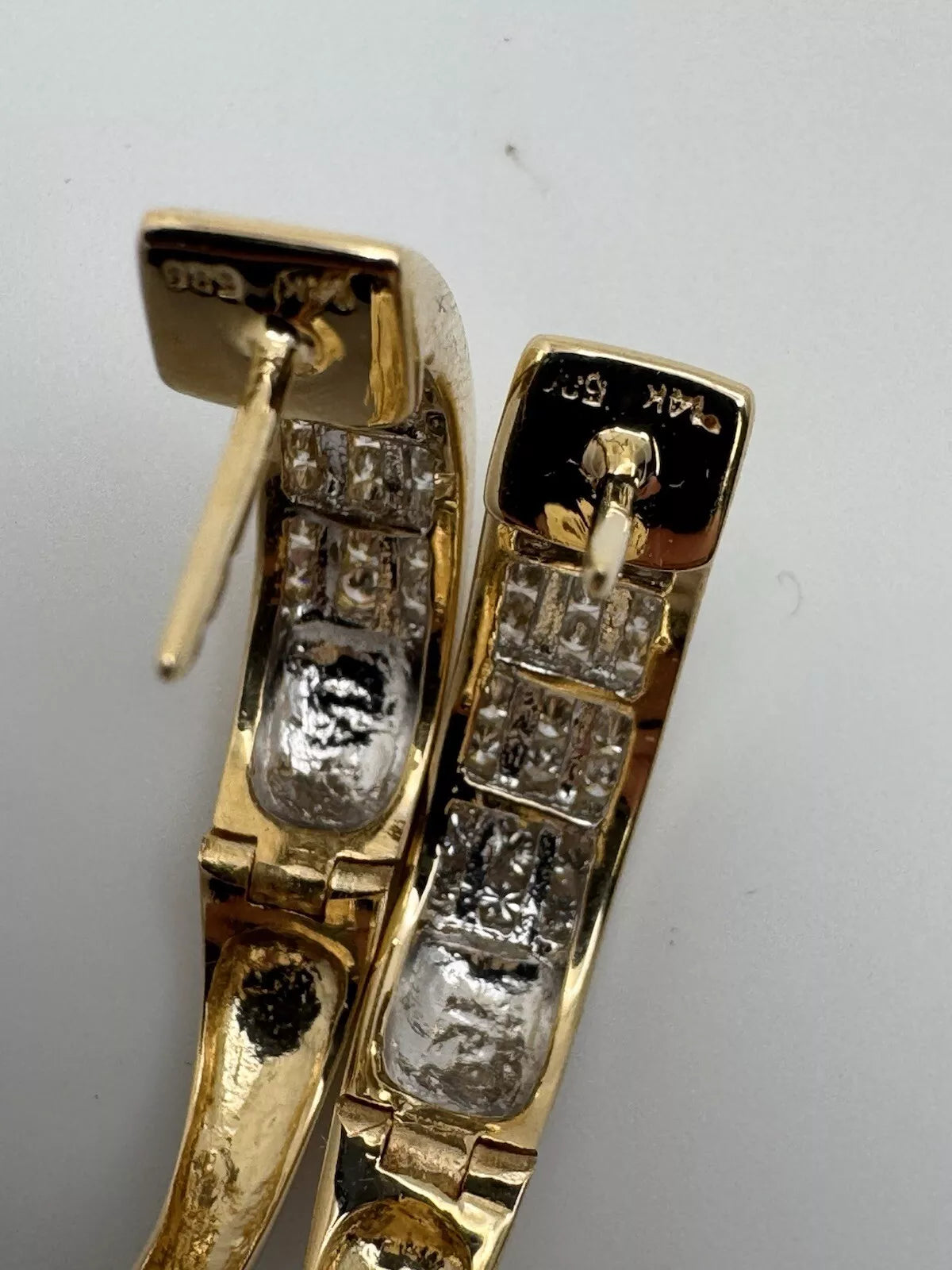 14k Yellow Gold Huggie Diamond Earrings 1 Carat