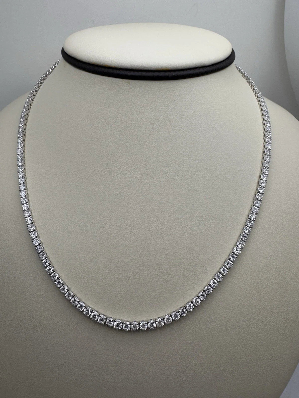 Sterling Silver 925 Lab Grown bundle Diamond Tennis Eternity Necklace and Bracelet