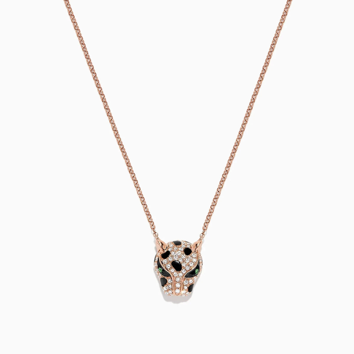Effy Panther 14K Rose Gold Diamond Pendant Necklace 0.31ct TW H-I SI