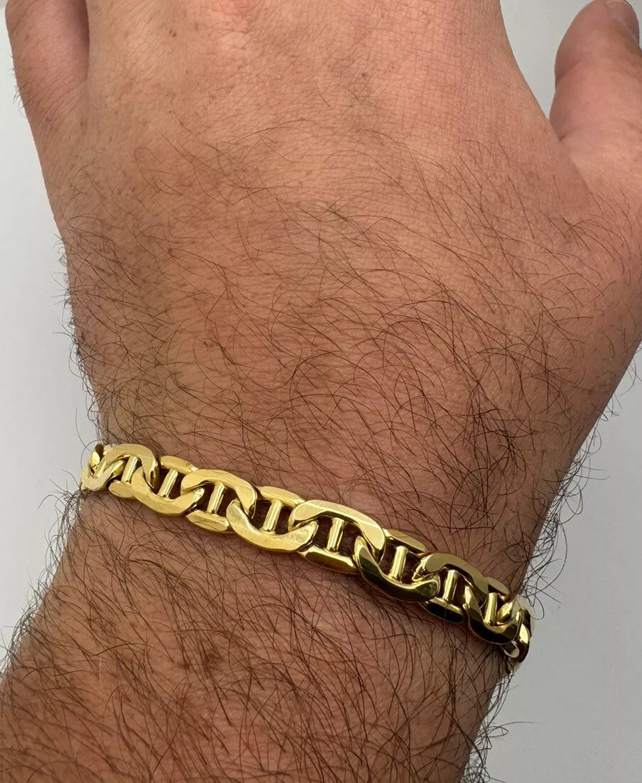 14k Yellow Gold Gucci Link 9 Inch Bracelet 10.3 Grams