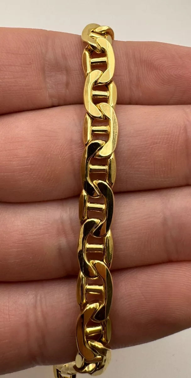 14k Yellow Gold Gucci Link 9 Inch Bracelet 10.3 Grams