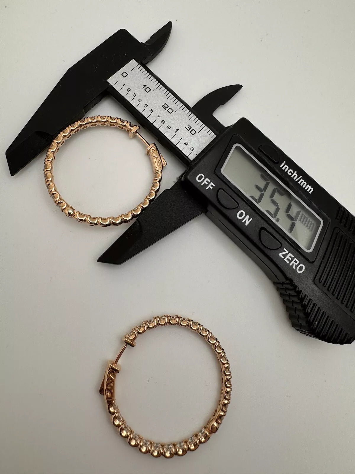 14k Rose Gold Beautiful Diamond Hoop Earrings With 5.20ctw G-Si1 13.2 grams Gold