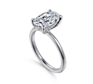 The Cari- 14kt white gold Oval Diamond Engagement Ring, 5.11 CTW by Gabriel & Co. (In Stock)