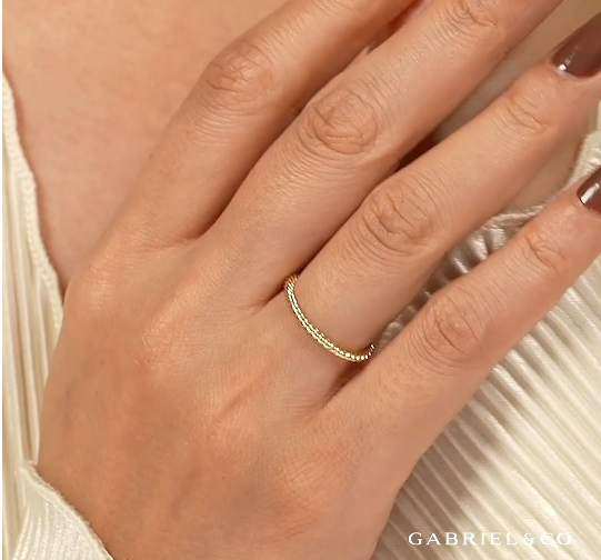 14K Yellow Gold Twisted Rope Stackable Ring by Gabriel &amp; Co.-( In Stock)