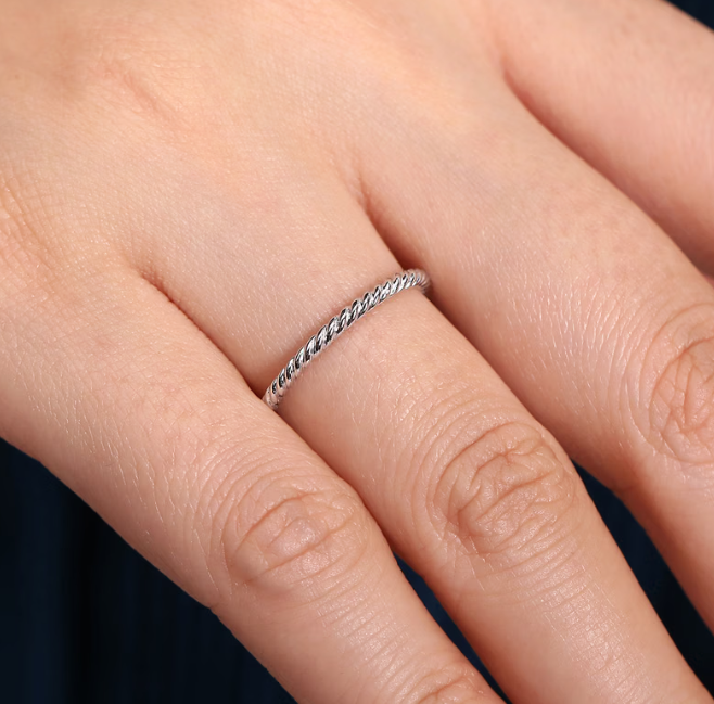 14K Yellow Gold Twisted Rope Stackable Ring by Gabriel &amp; Co.-( In Stock)