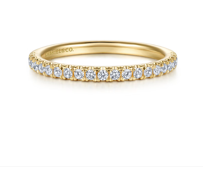 14K Yellow Gold Diamond Matching Wedding Band by Gabriel & Co- (In Stock)