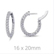 Lafonn Sterling 1.8 ctw Oval Hoop Earrings