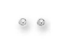 14K White Gold Polished 4mm Post Earring