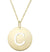 14K Gold Disc Initial C Necklace