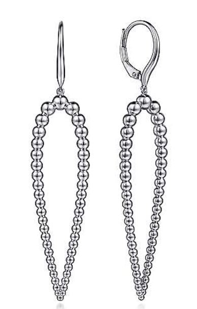 925 Sterling Silver Beaded Drop Earrings
