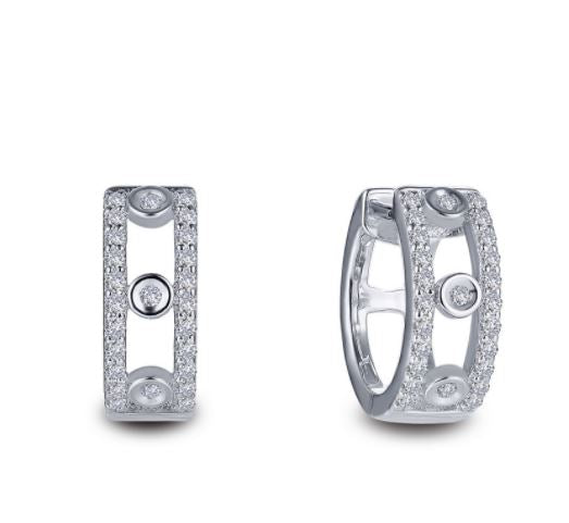 Bezel-Set Huggie Earrings