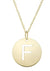 14K Gold Disc Initial F Necklace