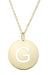 14K Gold Disc Initial G Necklace