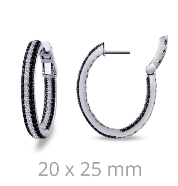 2.85 CTW Oval Hoop Earrings