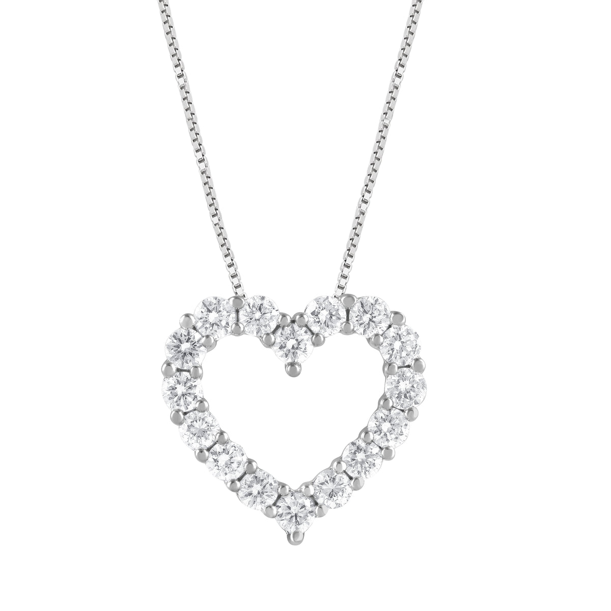 14kt white gold 1.00CTW heart