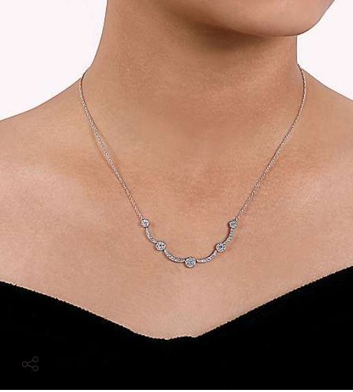 14K White Gold Diamond Necklace