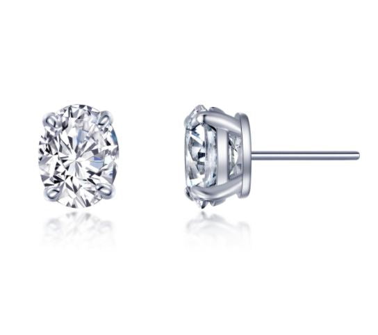 Oval Solitaire Stud Earrings