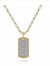 18 inch 14K Yellow Gold Diamond Pavé Dog Tag Necklace