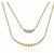 14K Yellow Gold Two Strand Diamond Crescent and Bujukan Beaded Necklace