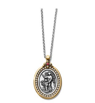 Guardian Angel Two-Tone Pendant Necklace
